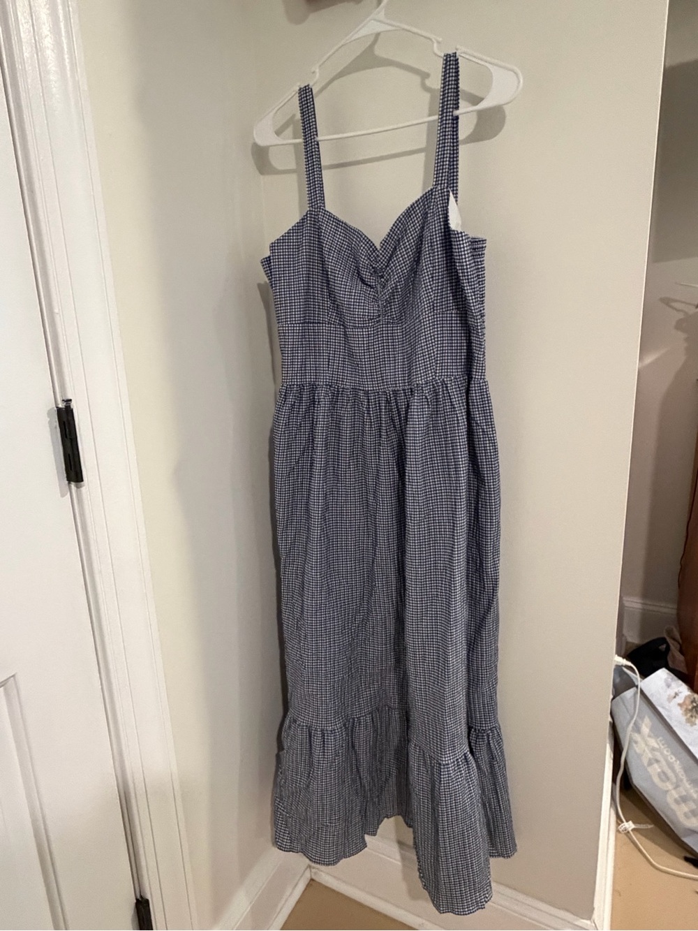 Draper James Blue Gingham Maxi Dress
